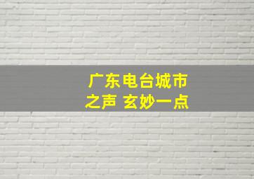 广东电台城市之声 玄妙一点